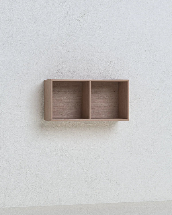 Libreria a muro Kuadra - Scaffale pensile 2 vani in truciolato - 7 varianti colore - Design moderno - doomostore