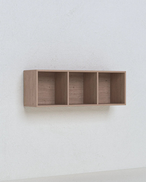 Pensile a muro Numira - Libreria sospesa 3 vani aperti - 7 varianti colore - Design moderno - doomostore