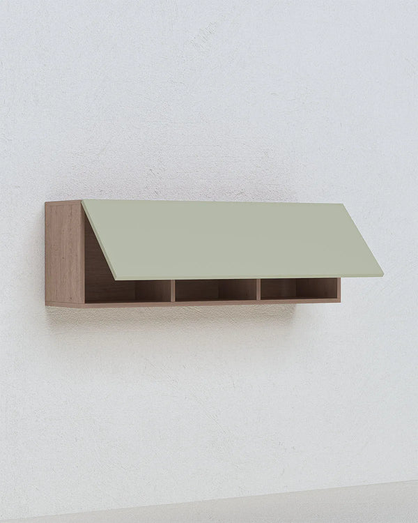 Pensile a muro Orvila - Libreria sospesa con struttura effetto legno - 7 varianti colore anta - Design elegante - doomostore