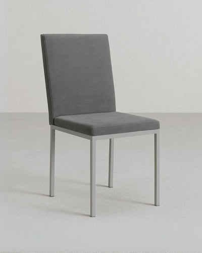 Sedia Licia - Sedia moderna in tessuto grigio  - Struttura in metallo silver satinato  - Design moderno - 1 pz