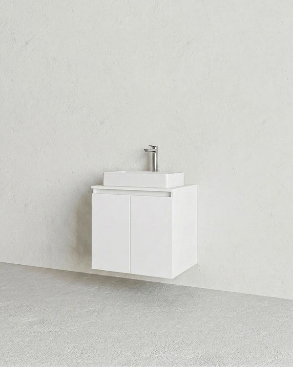 Mobile bagno sospeso LINEA 60 – 2 Ante - Bianco - doomostore