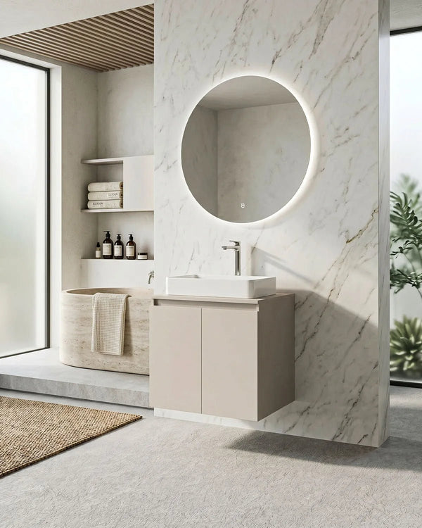 Mobile bagno sospeso LINEA 60 – 2 Ante - Cashmere - doomostore