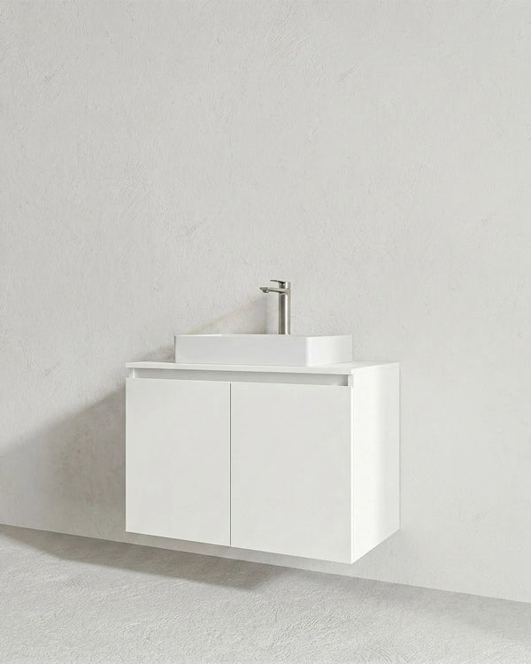 Mobile bagno sospeso LINEA 80 – 2 Ante - Bianco - doomostore