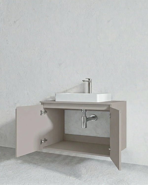 Mobile bagno sospeso LINEA 80 – 2 Ante - Cashmere - doomostore
