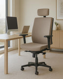 Poltrona Madras – Sedia ufficio Mesh – Poggiatesta rivestito – Braccioli 2D regolabili – Base girevole – Altezza regolabile - doomostore