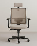 Poltrona Madras – Sedia ufficio Mesh – Poggiatesta rivestito – Schienale in rete traspirante – Braccioli 2D regolabili – Base girevole – Altezza regolabile - doomostore