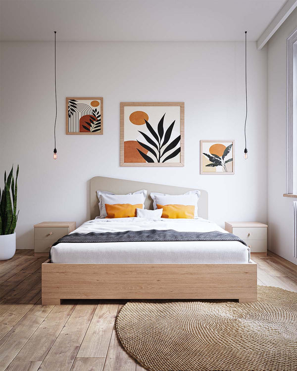 Letto Luna contenitore - Matrimoniale - 10 colori - Design moderno - doomostore