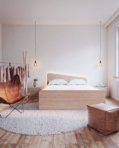 Letto Luna con pediera - Matrimoniale -  10 colori - Design moderno