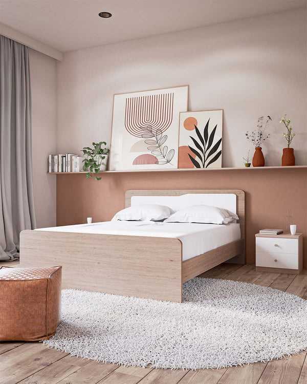 Letto Quadro con pediera - Matrimoniale - 10 colori - Design moderno - doomostore