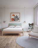 Letto Comby con piedi in legno - Matrimoniale - 10 colori - Design moderno - doomostore