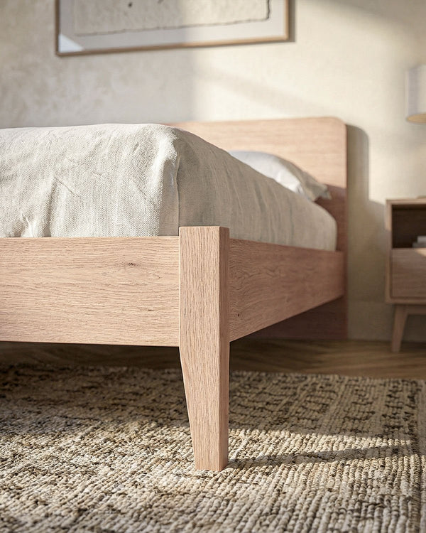 Letto Easy con piedi in legno - Matrimoniale - 10 colori - Design moderno - doomostore