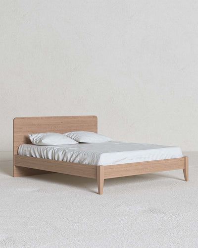 Letto Easy con piedi in legno - Matrimoniale -  10 colori - Design moderno