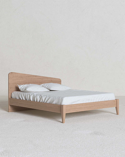 Letto Luna con piedi in legno - Matrimoniale -  10 colori - Design moderno
