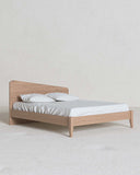 Letto Luna con piedi in legno - Matrimoniale - 10 colori - Design moderno - doomostore