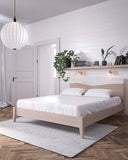 Letto Smile con piedi in legno - Matrimoniale - 10 colori - Design moderno - doomostore