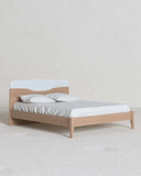 Letto Smile con piedi in legno - Matrimoniale - 10 colori - Design moderno - doomostore