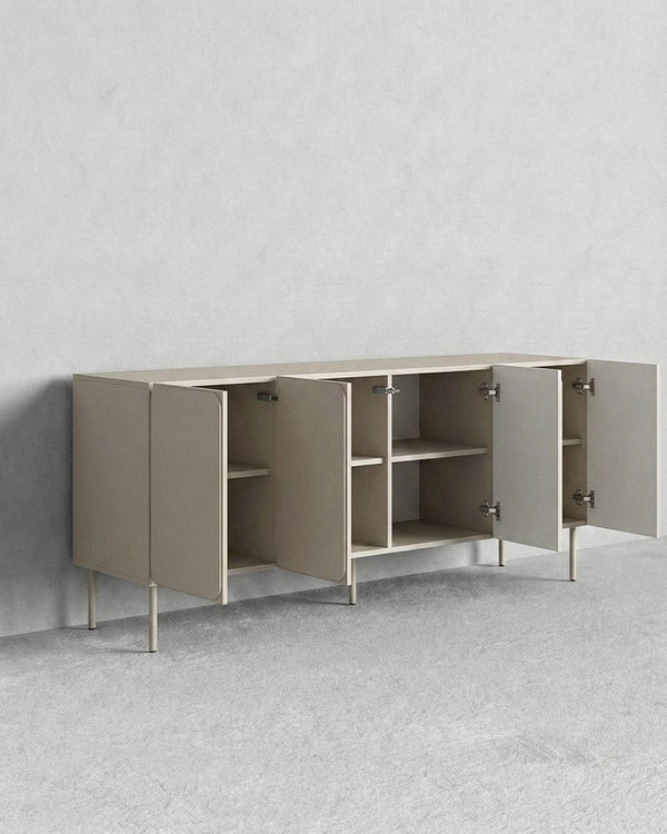 Madia Asse - Set Angle - Mobile per soggiorno, moderno - 4 ante - L. 200 cm x H. 75 cm x P.42 cm - Cashmere - doomostore