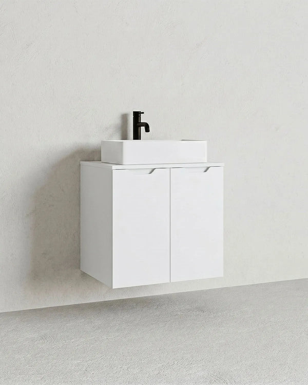 Mobile bagno sospeso NOVA 60 – 2 Ante - Bianco - doomostore