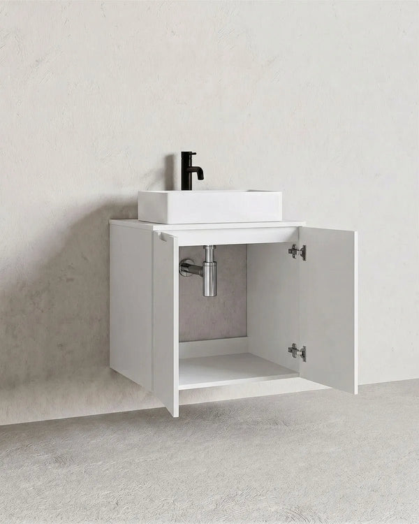 Mobile bagno sospeso NOVA 60 – 2 Ante - Bianco - doomostore
