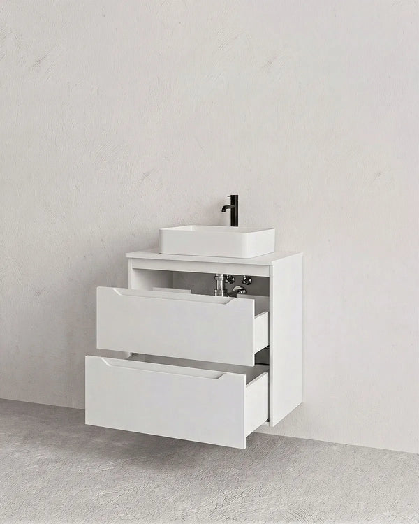 Mobile bagno sospeso NOVA 60 – 2 Cassetti - Bianco - doomostore