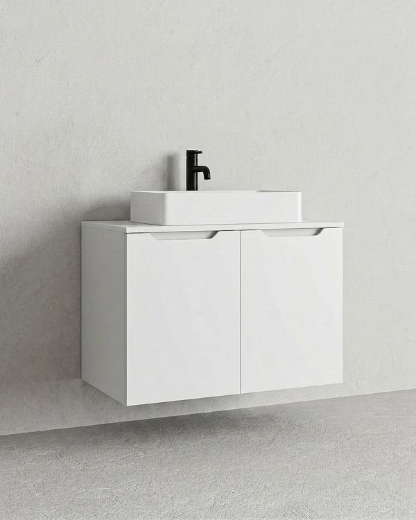 Mobile bagno sospeso NOVA 80 – 2 Ante - Bianco - doomostore