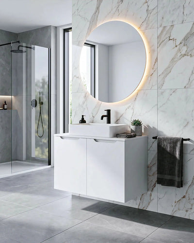 Mobile bagno sospeso NOVA 80 – 2 Ante - Bianco