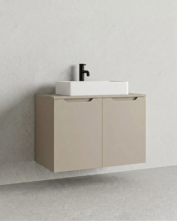 Mobile bagno sospeso NOVA 80 – 2 Ante - Cashmere - doomostore