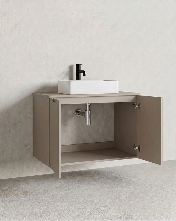 Mobile bagno sospeso NOVA 80 – 2 Ante - Cashmere - doomostore