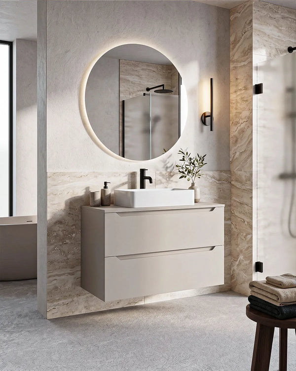 Mobile bagno sospeso NOVA 80 – 2 Cassetti - Cashmere
