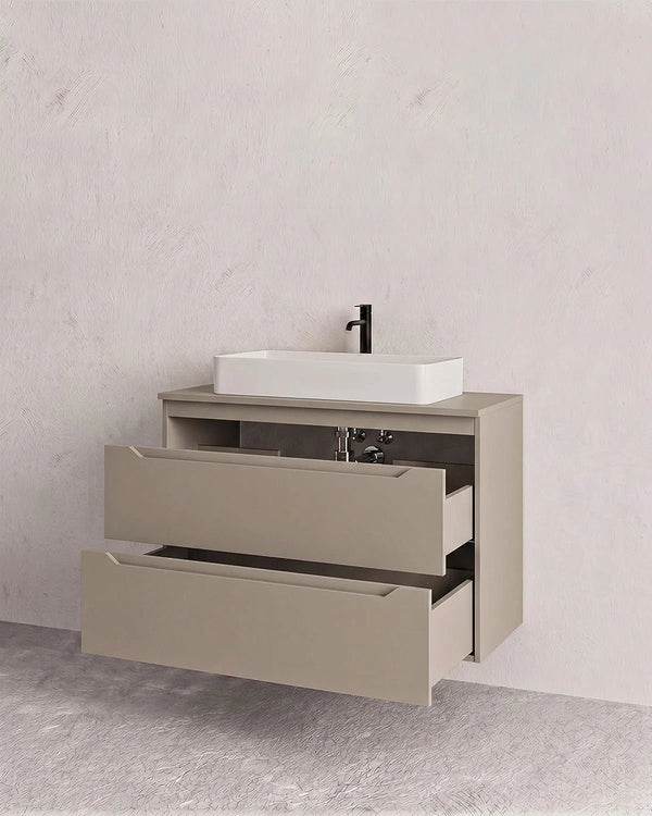 Mobile bagno sospeso NOVA 80 – 2 Cassetti - Cashmere - doomostore