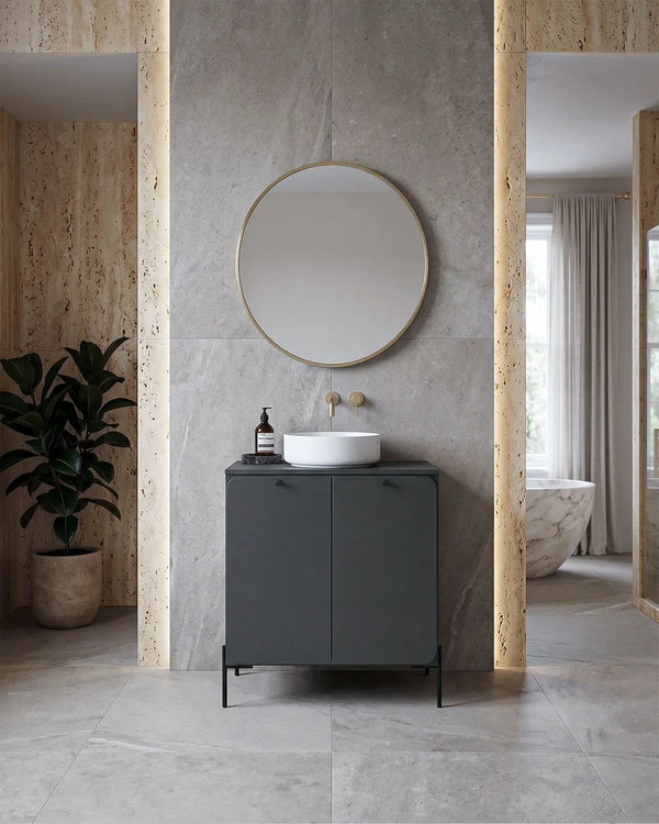 Mobile bagno ONYX 60 – 2 Ante - Nero - doomostore