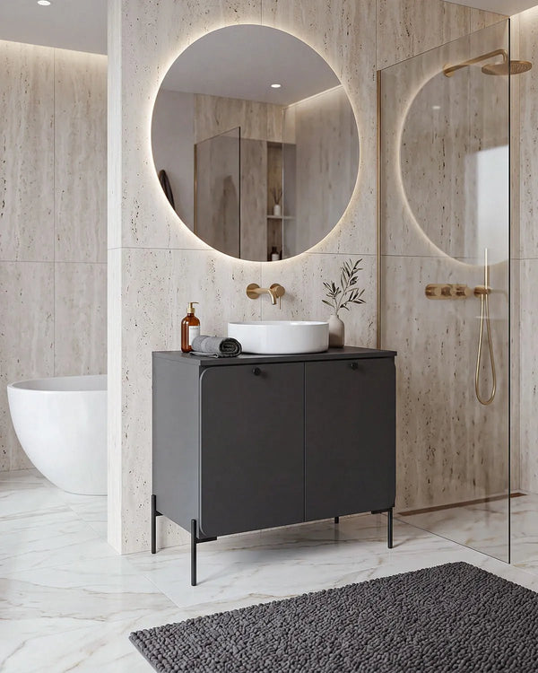 Mobile bagno ONYX 80 – 2 Ante - Nero - doomostore