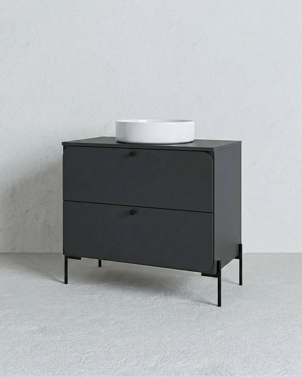 Mobile bagno ONYX 80 – 2 Cassetti - Nero