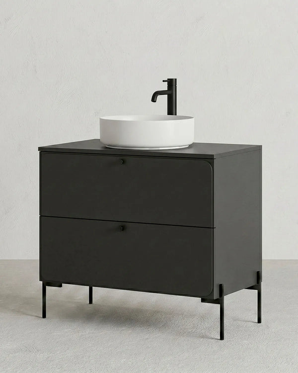 Mobile bagno ONYX 80 – 2 Cassetti - Nero