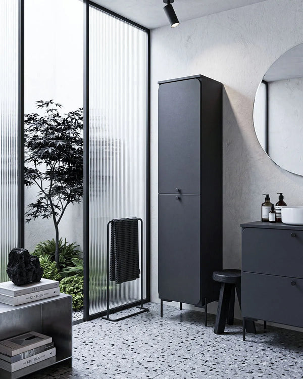 Colonna bagno ONIX 170 - 2 Ante - Nero - doomostore