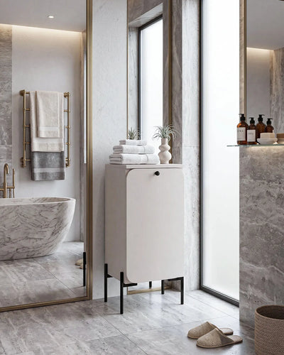 Mobile contenitore bagno ONIX 57 - 1 Anta - Cashmere