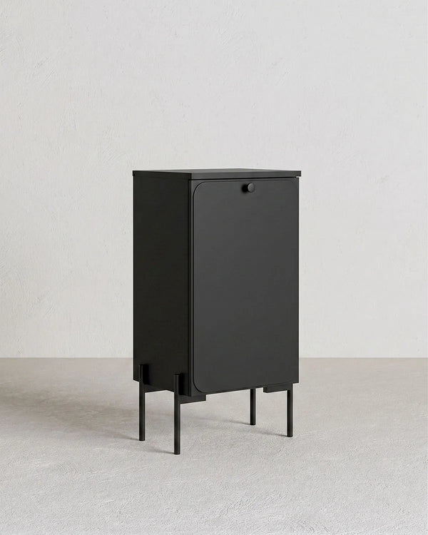 Mobile contenitore bagno ONIX 57 - 1 Anta - Nero - doomostore