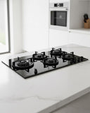 BERTAZZONI - Piano Gas P905LMODGNE 90 cm in cristallo con wok laterale - Serie Modern - doomostore