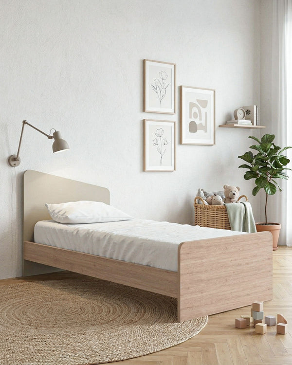 Letto Luna con fascioni e pediera, letto singolo e piazza e mezza +10 colorazioni - doomostore