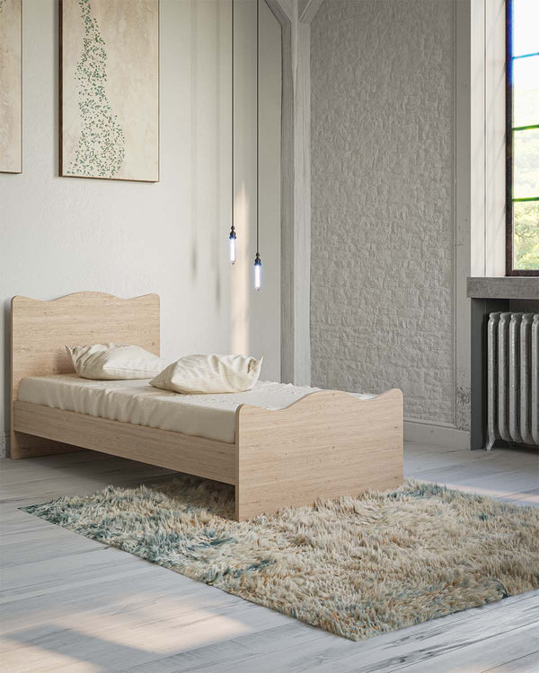 Letto onda con fascioni e pediera , letto singolo e piazza e mezza +10 colorazioni - doomostore