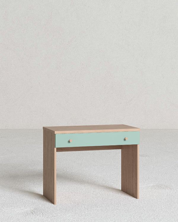 Cameretta Completa Pumba - Virginia/oliva per ragazzi e bambini - Scrittoio Genius - Letto Onda con pediera - Armadio Celeste - Comodino Rima - Mensola Polira - doomostore