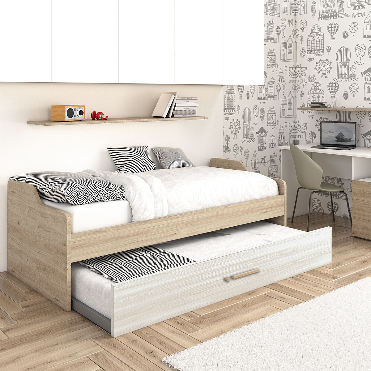 Cinius Letti Salvaspazio Letto Con Soppalco E Armadio Sotto Letto