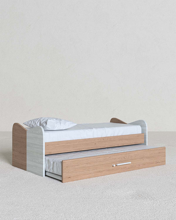 Letto attrezzato Rebeka - Letto salvaspazio moderno per cameretta - 7 varianti colore personalizzabili - Letto inferiore o cassettone opzionali - Rete a doghe inclusa - doomostore