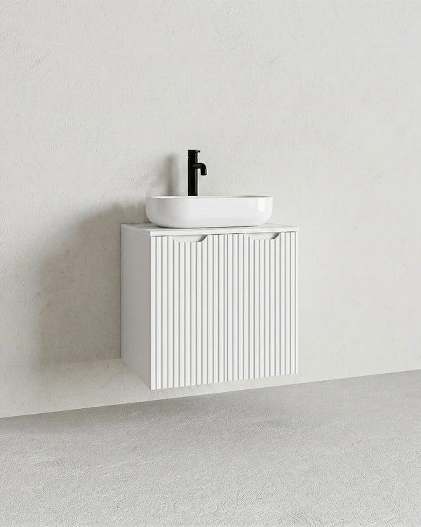 Mobile bagno sospeso RIGA 60 – 2 Ante - Bianco - doomostore