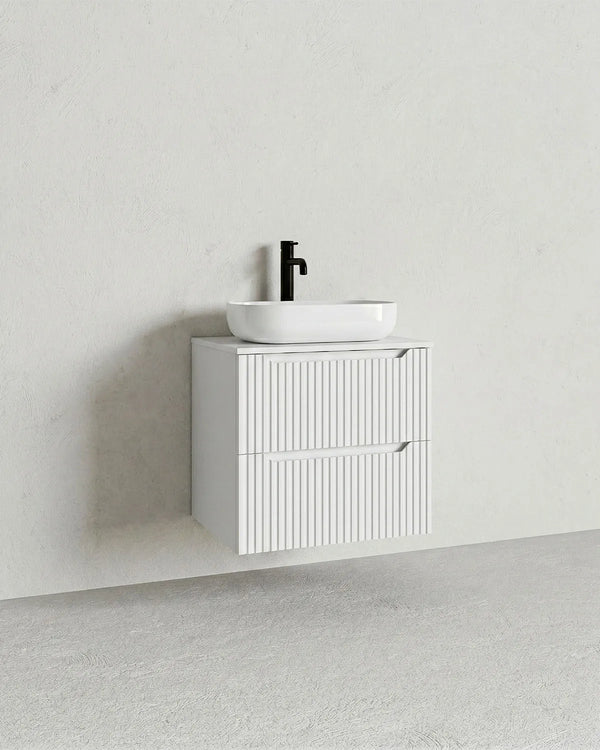 Mobile bagno sospeso RIGA 60 – 2 Cassetti - Bianco - doomostore
