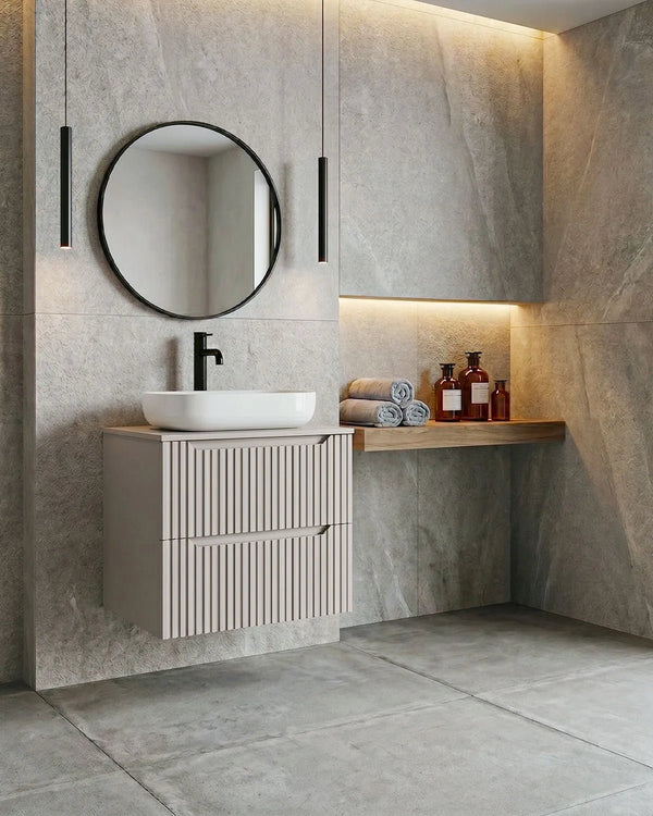 Mobile bagno sospeso RIGA 60 – 2 Cassetti - Cashmere - doomostore