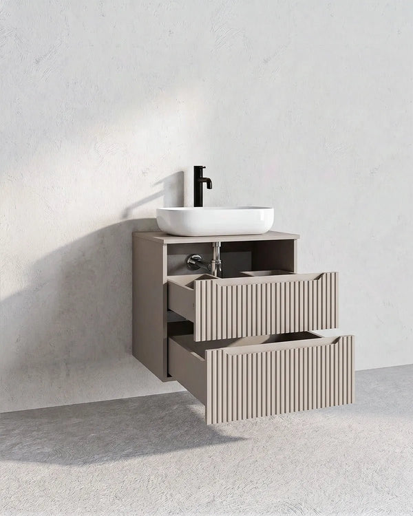 Mobile bagno sospeso RIGA 60 – 2 Cassetti - Cashmere - doomostore