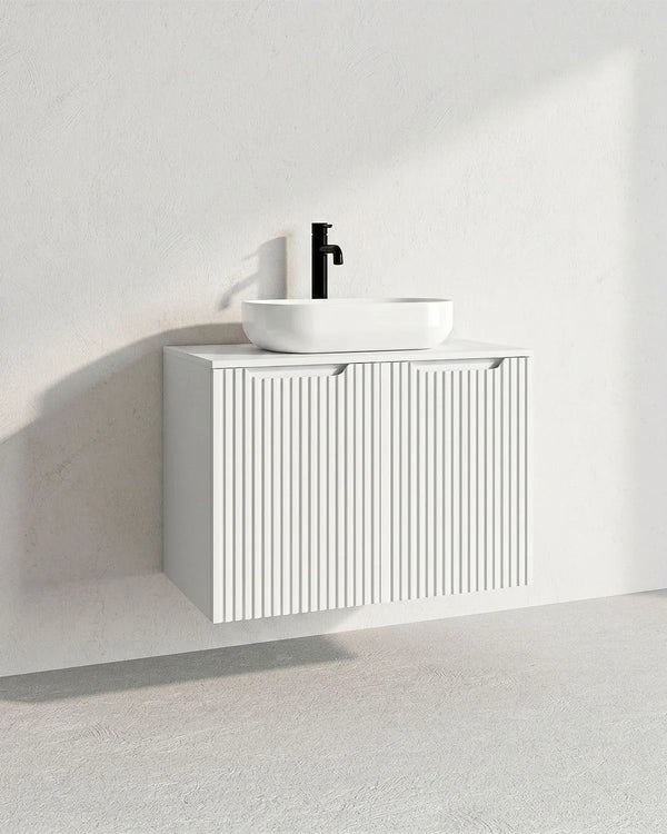 Mobile bagno sospeso RIGA 80 – 2 Ante - Bianco - doomostore