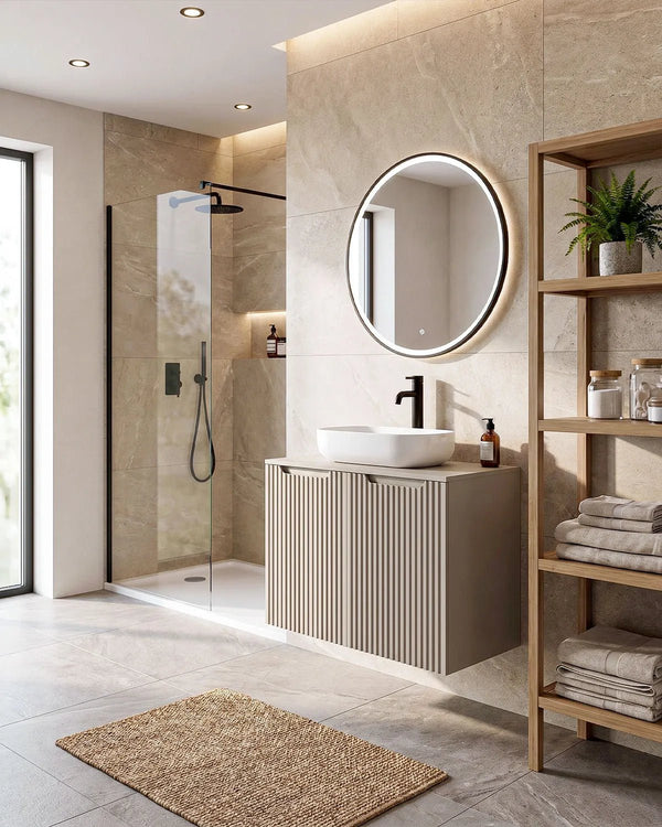 Mobile bagno sospeso RIGA 80 – 2 Ante - Cashmere - doomostore