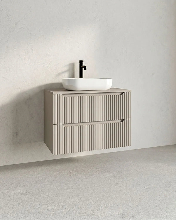 Mobile bagno sospeso RIGA 80 – 2 Cassetti - Cashmere - doomostore